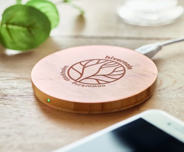 Logotrade advertising product picture of: Wireless charger bamboo 5W