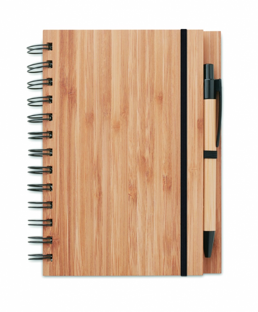 Logotrade promotional giveaway picture of: Bamboo notebook with pen lined BAMBLOC