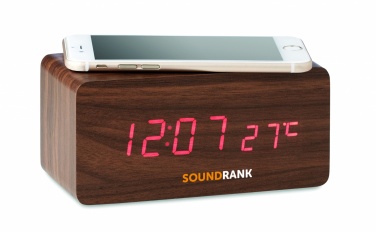 Logo trade promotional product photo of: LED clock/5W wireless charger