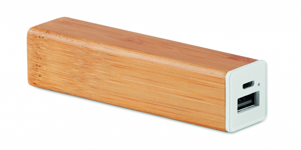 Logo trade promotional giveaway photo of: Power bank bamboo 2200 mAh POWERBAM