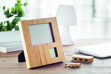 Logo trade promotional gift photo of: Photo frame with weather statio