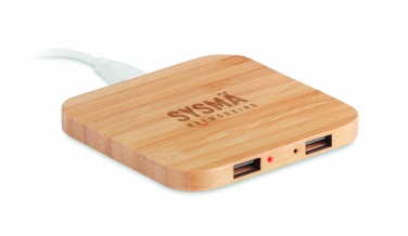 Logo trade promotional item photo of: Bamboo wireless charge pad 5W