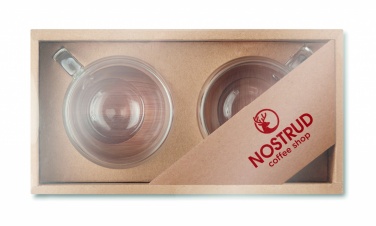 Logo trade advertising products image of: Set of 2 double wall espresso
