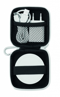 Logo trade promotional gifts image of: Wireless charger travel set