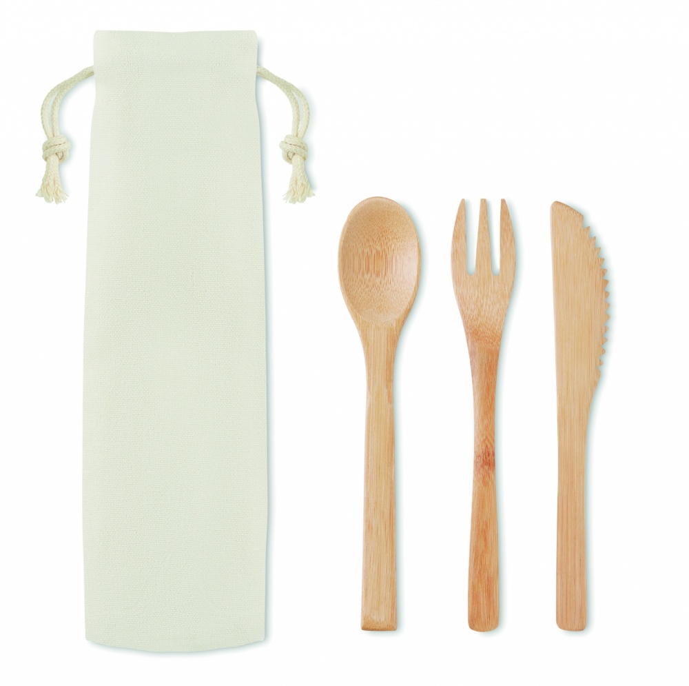 Logotrade promotional product image of: Bamboo cutlery set