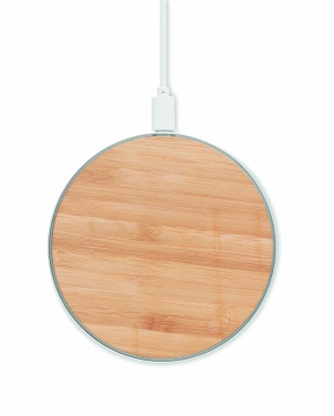 Logo trade corporate gift photo of: Bamboo wireless charger 10W DESPAD