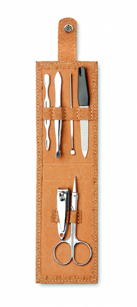 Logo trade promotional giveaway photo of: Cork 6 piece manicure set