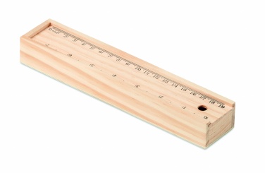 Logo trade promotional items image of: Stationery set in wooden box