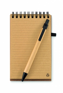 Logo trade promotional merchandise image of: A6 Cork notepad with pen