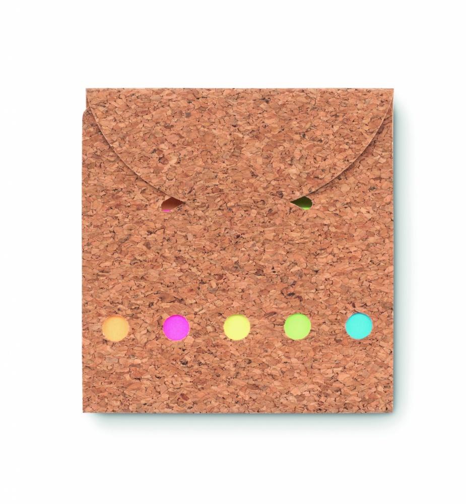 Logo trade promotional gift photo of: Cork sticky note memo pad