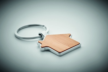 Logotrade promotional merchandise photo of: House key ring metal bamboo NORDIC