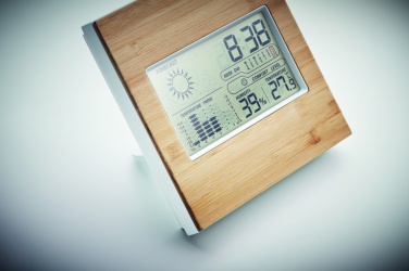 Logotrade promotional gift image of: Weather station bamboo front TURKU