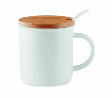 Logo trade promotional merchandise image of: Porcelain mug with spoon