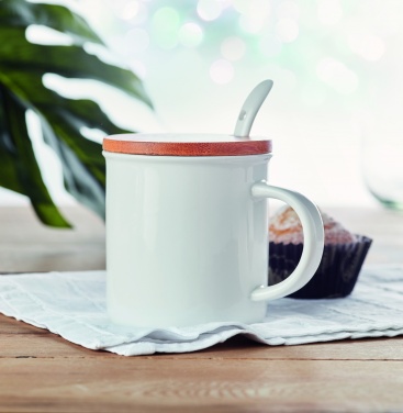 Logo trade promotional merchandise photo of: Porcelain mug with spoon
