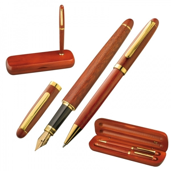 Logotrade advertising product image of: Rosewood writing set OXFORD