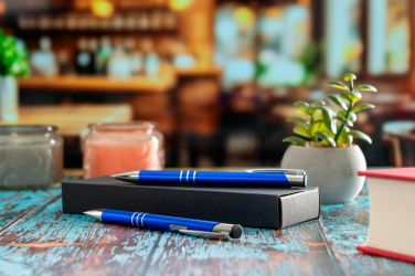 Logo trade corporate gifts image of: Metal writing set CLAREMONT