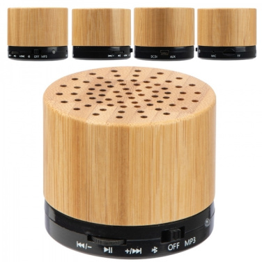 Logo trade promotional items image of: Bamboo bluetooth speaker FLEEDWOOD