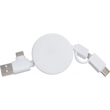 Logo trade corporate gift photo of: Bamboo charging cable GRONINGEN