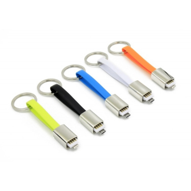 Logo trade advertising products image of: Data transfer cable and keyring