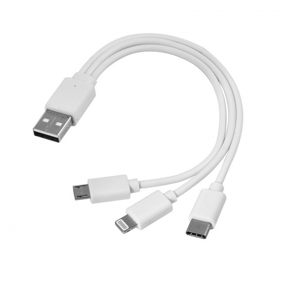 Logotrade advertising products photo of: 3 in 1 USB cable type c + micro USB + lightning