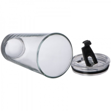 Logo trade promotional giveaways image of: Glass mug with lid WATTENSCHEID 400 ml