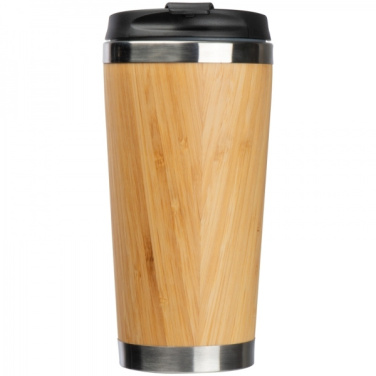 Logo trade advertising products image of: Stainless steel mug BAMBOOGARDEN 400 ml