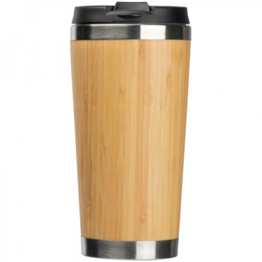 Logotrade promotional merchandise photo of: Stainless steel mug BAMBOOGARDEN 400 ml