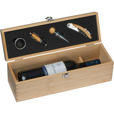 Logo trade promotional giveaway photo of: Wooden wine box SAINT-ETIENNE