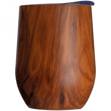 Logotrade promotional merchandise picture of: Stainless steel mug with wooden look BRIGHTON 380 ml