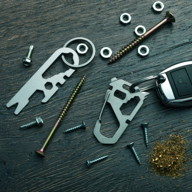 Logo trade promotional giveaway photo of: Multifunctional keychain ATACAMA Schwarzwolf