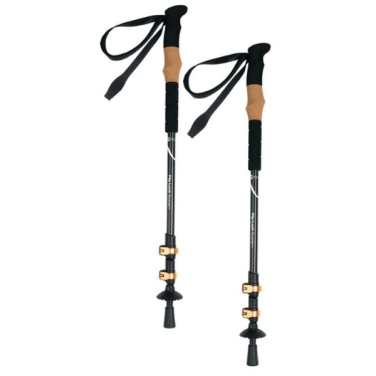 Logo trade promotional giveaways image of: Trekking poles DENALI Schwarzwolf