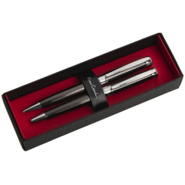 Logo trade business gifts image of: Metal set of ballpoint pen and roller ROI