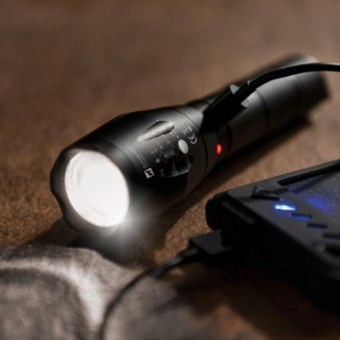 Logo trade promotional items image of: Flashlight DELGADA Schwarzwolf