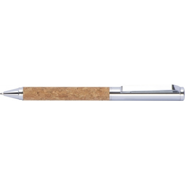 Logo trade promotional merchandise image of: Twist-ballpen metal and cork LILLEHAMMER