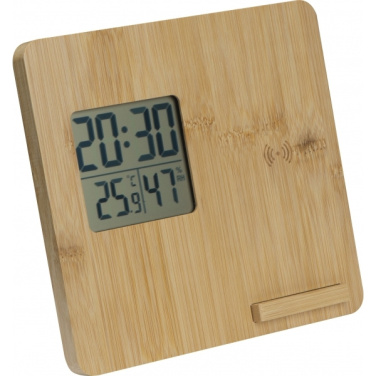 Logo trade business gift photo of: Bamboo weather station GRANADA