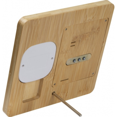 Logo trade promotional merchandise image of: Bamboo weather station GRANADA
