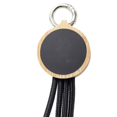 Logotrade promotional gifts photo of: 4-in-1 cable with elighted logo in a wooden casing, LH-ZMU05