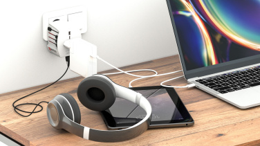 Logotrade promotional giveaway image of: SKROSS World Travel Adapter MUV 2-pole with USB A and C