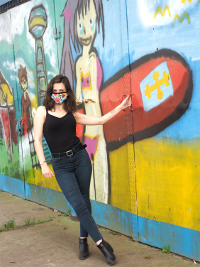 Logotrade promotional giveaway picture of: MARS PRO cotton mask (size M) with pocket and HEPA filter 1380165