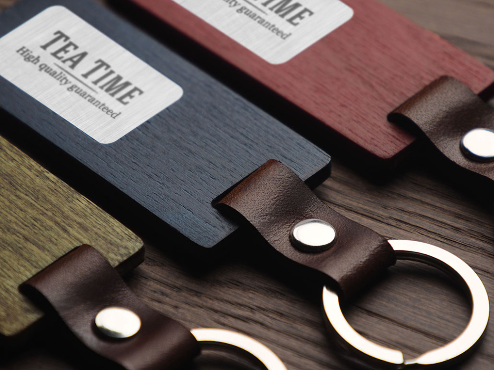 Logo trade promotional gifts picture of: Wooden keyring 1853121