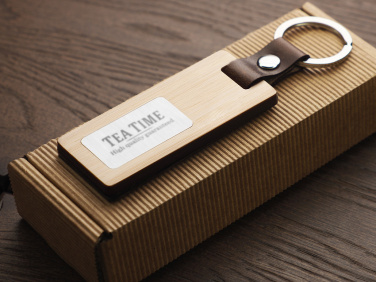 Logo trade promotional gift photo of: Wooden keyring 1853292