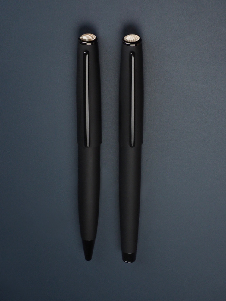 Logo trade promotional merchandise picture of: Striped Flint Pen set 1284036