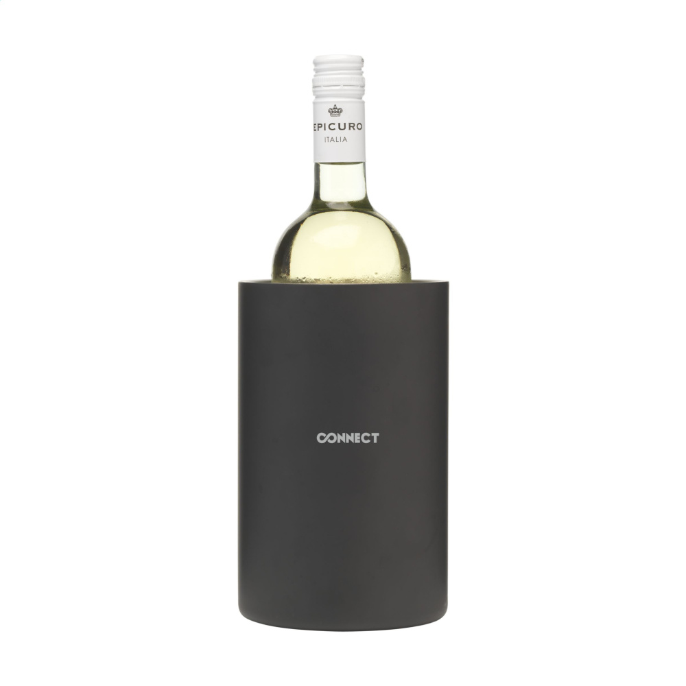 Logo trade promotional products image of: CoolSteel Black wine cooler