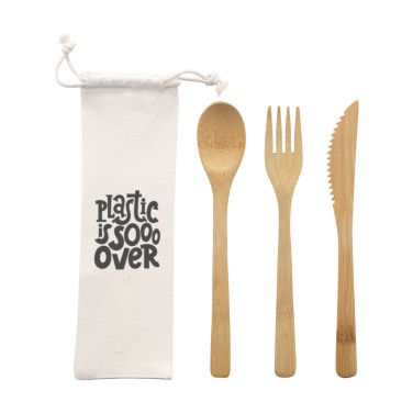Logo trade promotional gifts image of: Bambu Cutlery Set