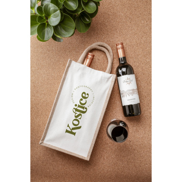 Logotrade promotional product image of: Jute Canvas Double Wine Bag