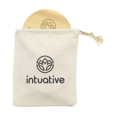 Logo trade promotional gift photo of: Bamboo Coaster Set