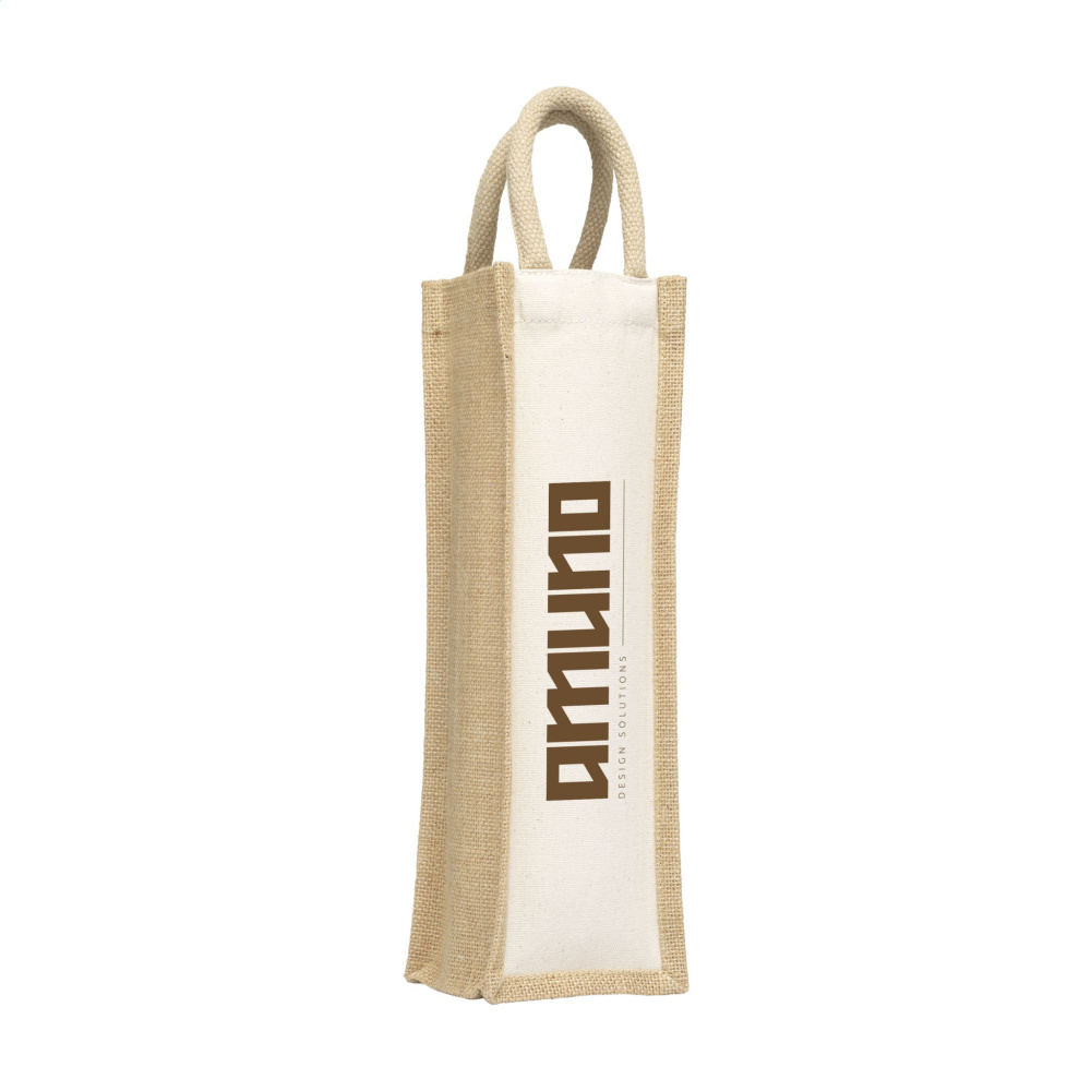 Logo trade advertising products image of: Jute Canvas Wine Bag