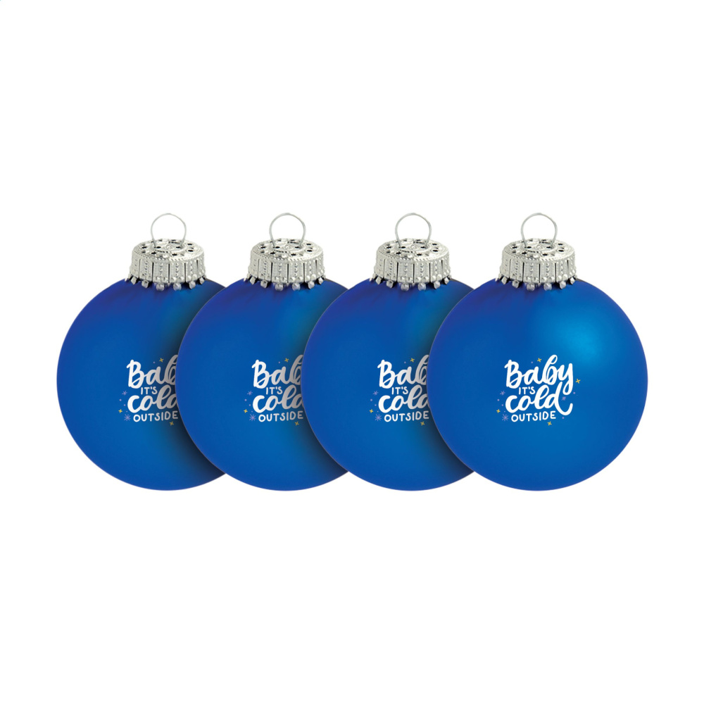 Logo trade advertising product photo of: Christmas Bauble Ø 6 cm - set of 4 - Made in Europe