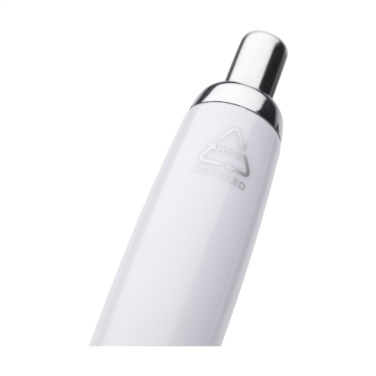 Logo trade promotional gifts picture of: Athos Trans GRS Recycled ABS pen