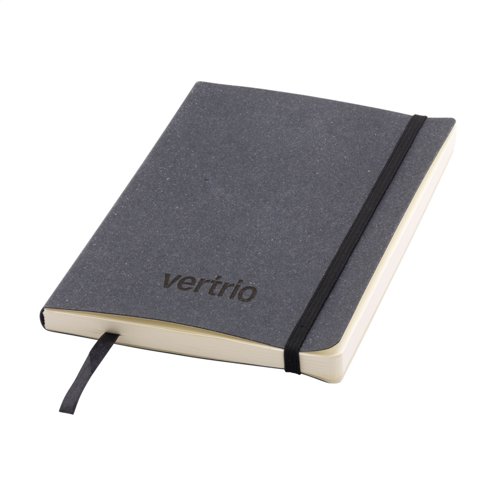 Logo trade advertising products image of: Monti Recycled Leather - Paper Notebook A5